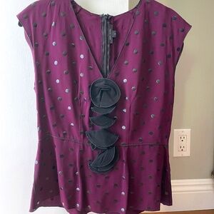 Marc Jacobs Collection Fall 2011 Polka Dot V-neck Peplum Top